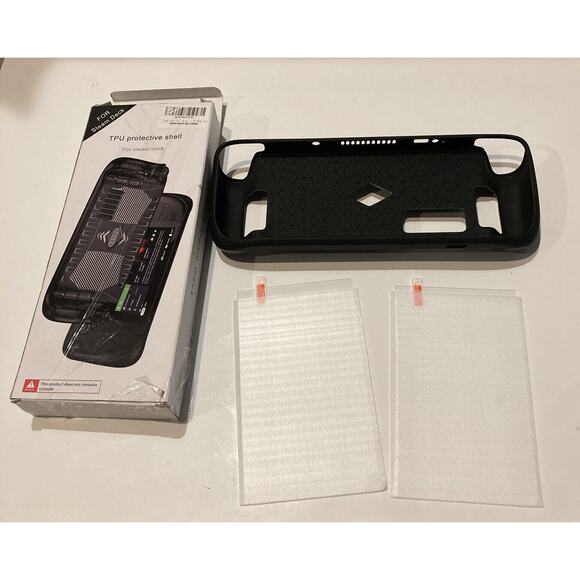 Steam Deck Gaming TPU Protective Case Shell Black And Screen Protector - Picture 1 of 10